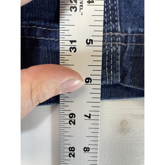 Gloria Vanderbilt Shorts Womens 14 Blue Denim Sammy Stretch Utility Carpenter - Picture 6 of 13